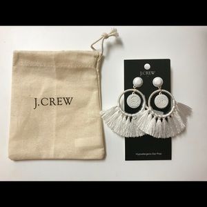 J.Crew Thread Tassel Hoop Earrings